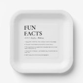 Minimalist Wedding Fun Facts ペーパープレート (正面)