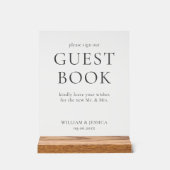 Minimalist Wedding Guest Book アクリルサイン (正面)