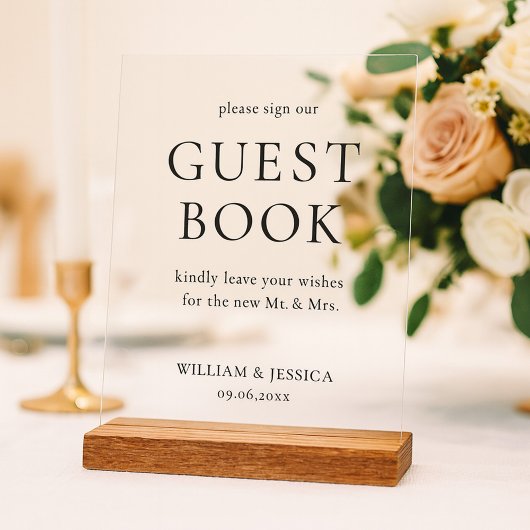 Minimalist Wedding Guest Book アクリルサイン