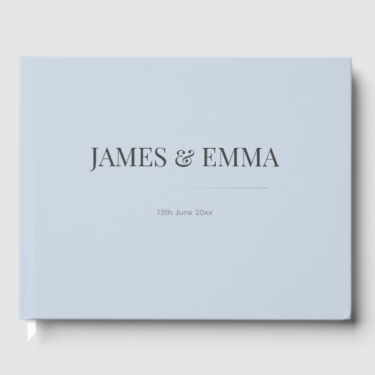 Minimalist Wedding Guest Book | ダスキーブルー ゲストブック (正面)