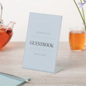 Minimalist Wedding Guest Book Dusky Blue 台座サイン (インサイチュ)