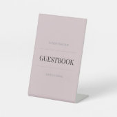 Minimalist Wedding Guest Book Dusky Rose 台座サイン (正面)