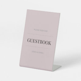 Minimalist Wedding Guest Book Dusky Rose 台座サイン