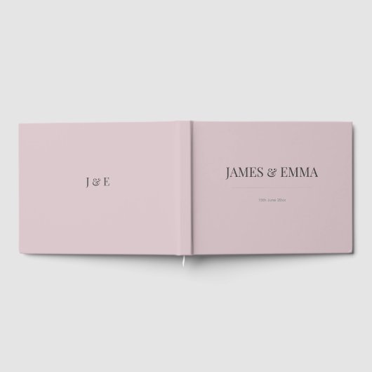 Minimalist Wedding Guest Book Dusty Rose ゲストブック (全面)