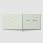 Minimalist Wedding Guest Book | Pale Sage Green ゲストブック (全面)