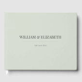Minimalist Wedding Guest Book | Pale Sage Green ゲストブック (正面)