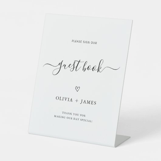 Minimalist Wedding Guest Book Sign Template 台座サイン (正面)