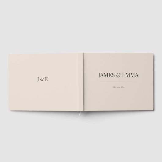 Minimalist Wedding Guest Book Soft Latte ゲストブック (全面)