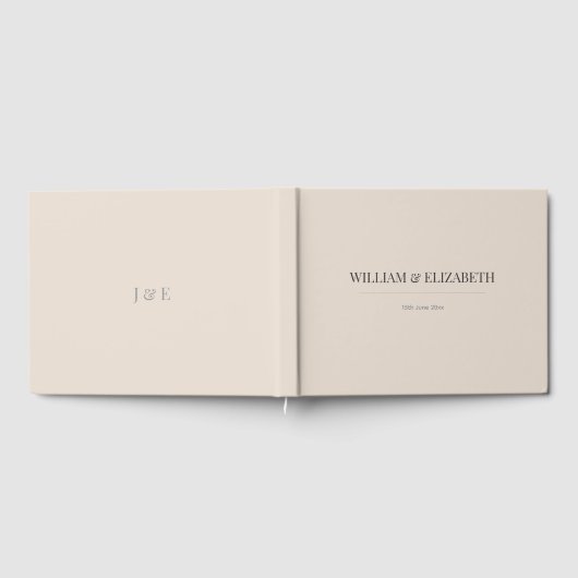 Minimalist Wedding Guest Book | Soft Latte ゲストブック (全面)