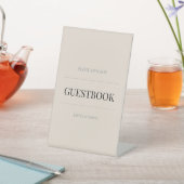 Minimalist Wedding Guest Book Soft Latte 台座サイン (インサイチュ)