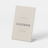 Minimalist Wedding Guest Book Soft Latte 台座サイン (正面)