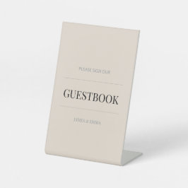 Minimalist Wedding Guest Book Soft Latte 台座サイン