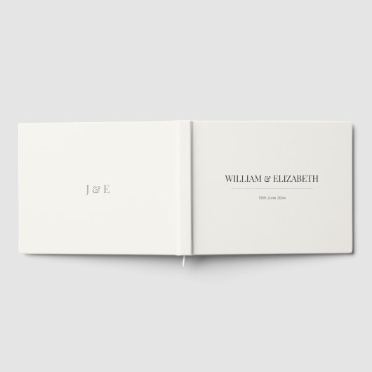 Minimalist Wedding Guest Book | Warm Ivory ゲストブック (全面)