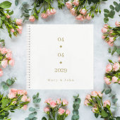 Minimalist Wedding Guest Book with Gold Lettering ノートブック