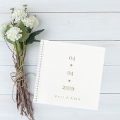 Minimalist Wedding Guest Book with Gold Lettering ノートブック