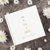 Minimalist Wedding Guest Book with Gold Lettering ノートブック