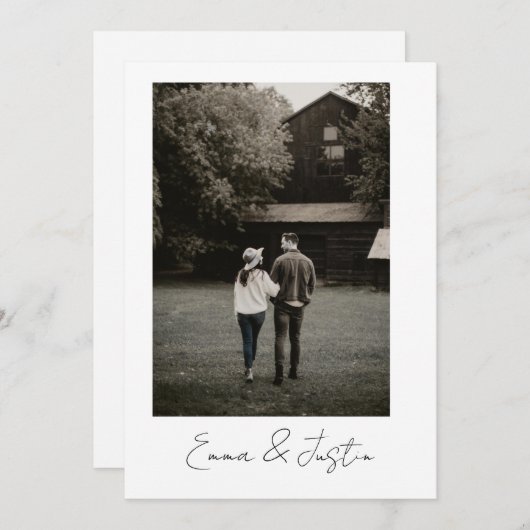 Minimalist Wedding Invitation 招待状 (正面/裏面)