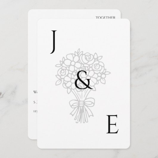 Minimalist wedding invitation  招待状 (正面/裏面)