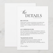 Minimalist Wedding Invitation Details 招待状 (正面/裏面)