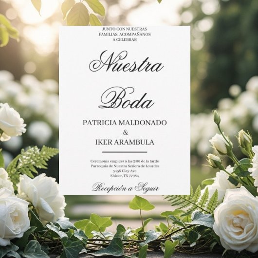  minimalist wedding invitation in spanish 招待状
