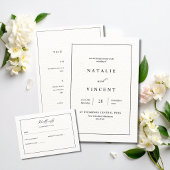 Minimalist Wedding Invitation Neutral Elegant Chic 招待状