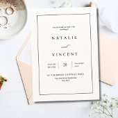 Minimalist Wedding Invitation Neutral Elegant Chic 招待状