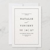 Minimalist Wedding Invitation Neutral Elegant Chic 招待状 (正面)