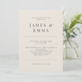 Minimalist Wedding Invitation Soft Beige 招待状 (スタンド正面)
