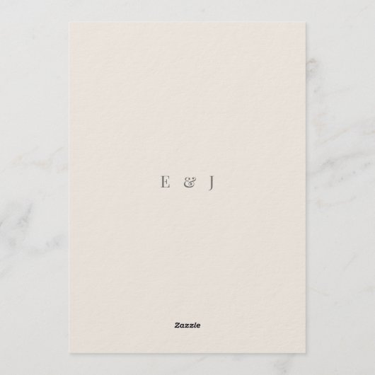 Minimalist Wedding Invitation Soft Beige 招待状 (裏面)