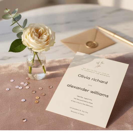 Minimalist Wedding Invitation Template 招待状