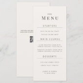 Minimalist Wedding Menu | やわらかなホワイト メニュー (正面/裏面)