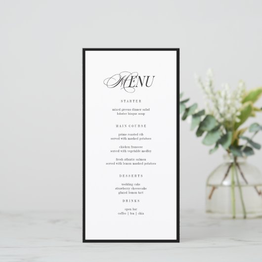 Minimalist Wedding Menu and Thank You Note サンキューカード (スタンド正面)