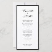 Minimalist Wedding Menu and Thank You Note サンキューカード (裏面)