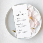 Minimalist Wedding Menu Card メニュー