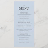 Minimalist Wedding Menu | Dusky Blue メニュー (正面)