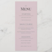 Minimalist Wedding Menu Dusky Rose メニュー (正面)