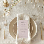Minimalist Wedding Menu Dusky Rose メニュー