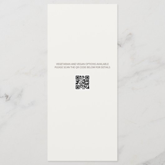 Minimalist Wedding Menu | Warm White メニュー (裏面)