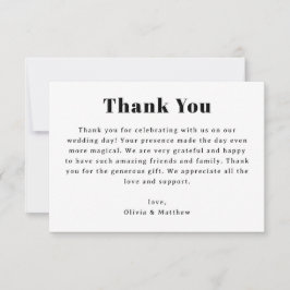 Minimalist Wedding | Modern Neutral Typography サンキューカード