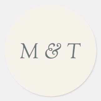 Minimalist Wedding Monogram Envelope Seal Sticker ラウンドシール