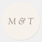 Minimalist Wedding Monogram Envelope Seal Sticker ラウンドシール (正面)