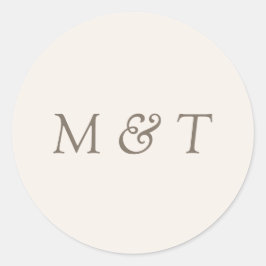 Minimalist Wedding Monogram Envelope Seal Sticker ラウンドシール