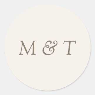 Minimalist Wedding Monogram Envelope Seal Sticker ラウンドシール