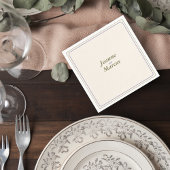 Minimalist Wedding Napkin with Names スタンダードカクテルナプキン