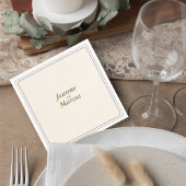 Minimalist Wedding Napkin with Names スタンダードカクテルナプキン