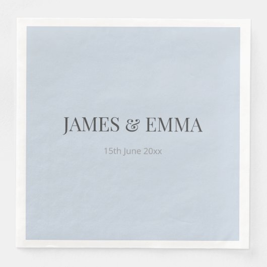 Minimalist Wedding Napkins | ダスキーブルー (正面)