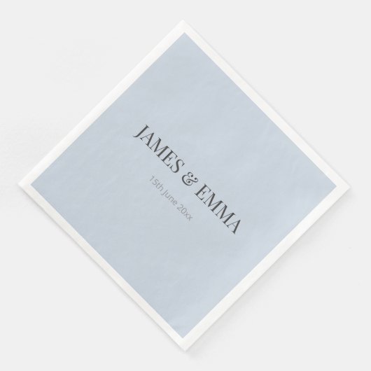 Minimalist Wedding Napkins | Dusky Blue (コーナー)