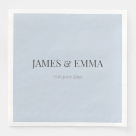 Minimalist Wedding Napkins | Dusky Blue