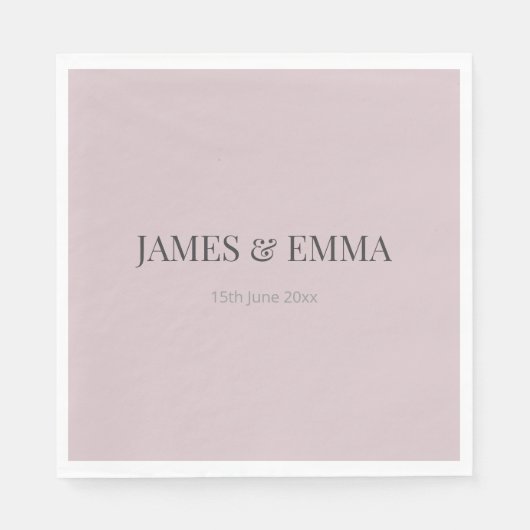 Minimalist Wedding Napkins | Dusky Rose スタンダードランチョンナプキン (正面)