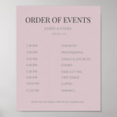 Minimalist Wedding Order of Events Dusky Rose ポスター (正面)